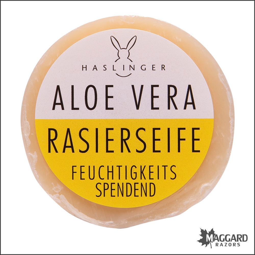 Haslinger Aloe Vera Shaving Soap, 60g Puck — Maggard Razors