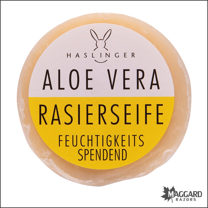 Haslinger Aloe Vera Shaving Soap, 60g Puck