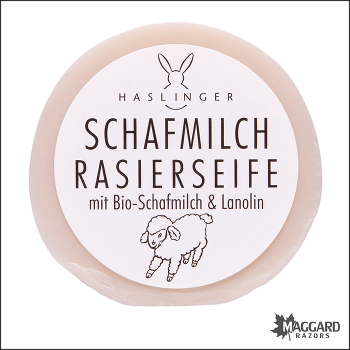 Haslinger Schafmilch (Sheep Milk and Lanolin) Shaving Soap, 60g Puck