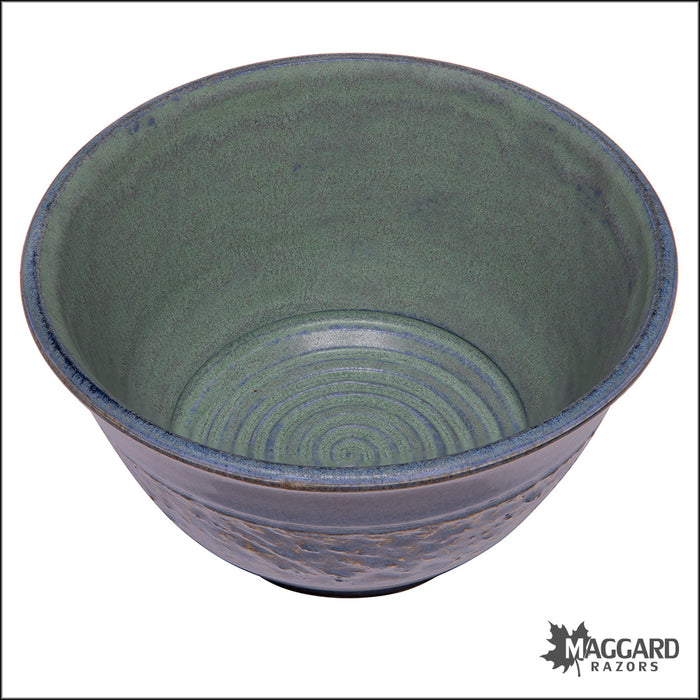Heather Wright 2023-017 Blue and Green Handmade Ceramic Lather Bowl