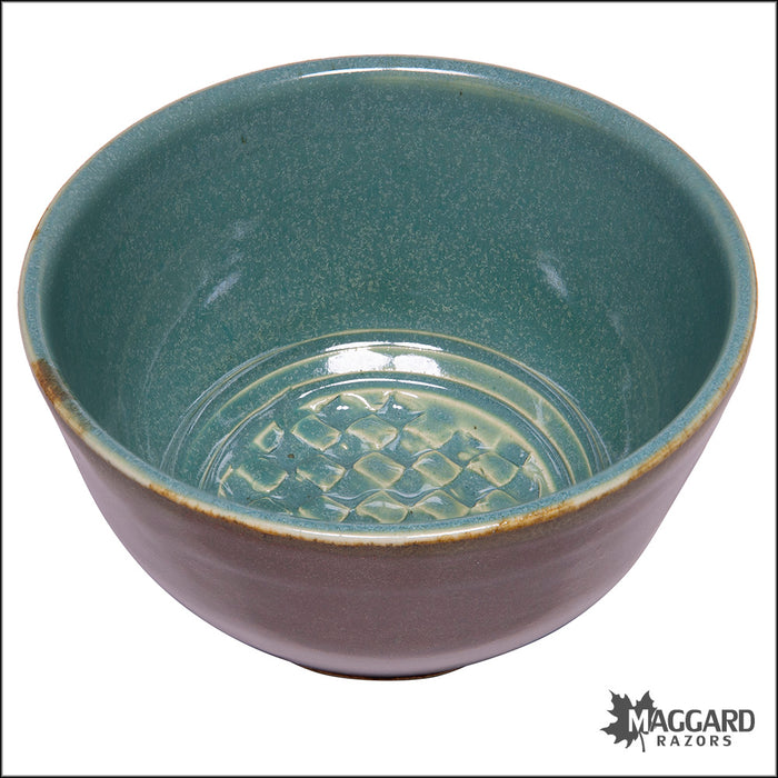 Heather Wright 2023-019 Brown and Green Handmade Ceramic Lather Bowl