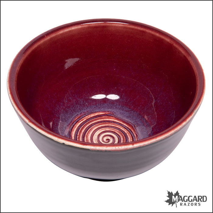 Heather Wright 2023-021 Black and Crimson Handmade Ceramic Lather Bowl