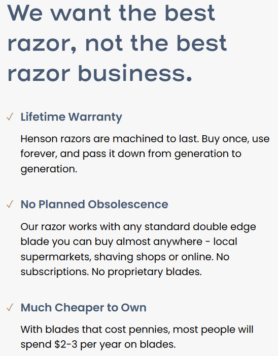 Henson Shaving AL13 Blue Machined Aluminum DE Safety Razor, Mild Exposure