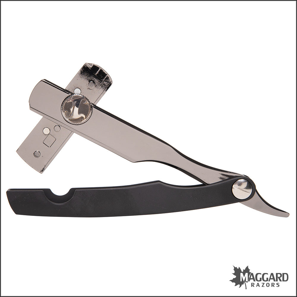 Irving Barber Co. Matte Black Handle and Gun Metal Shavette Razor ...