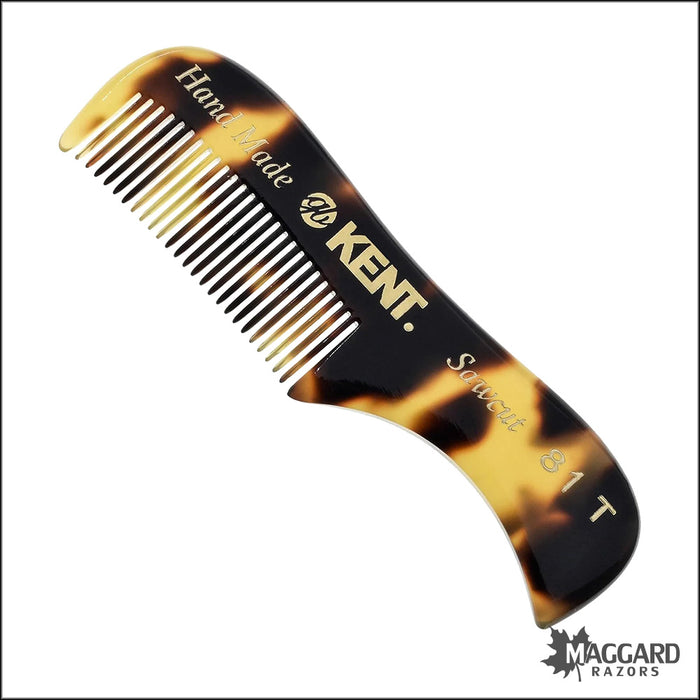 Kent Comb 81T-TY Hand Cut Beard and Moustache Comb, 73mm