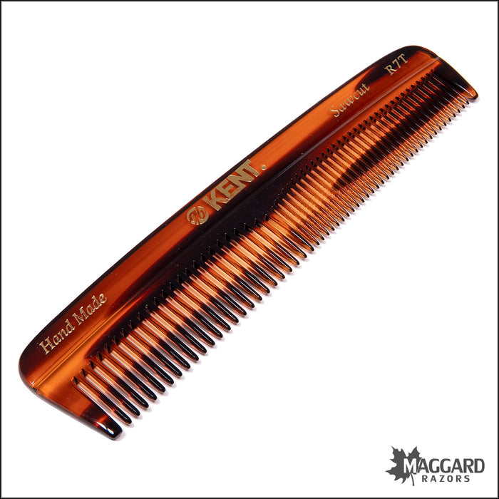 Kent Comb A R7T Hand Cut Coarse and Fine Tooth Pocket Comb, 130mm