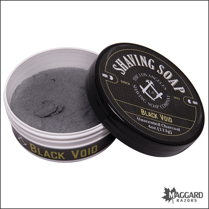 LA Shaving Co Black Void Unscented Artisan Shaving Soap, 4oz