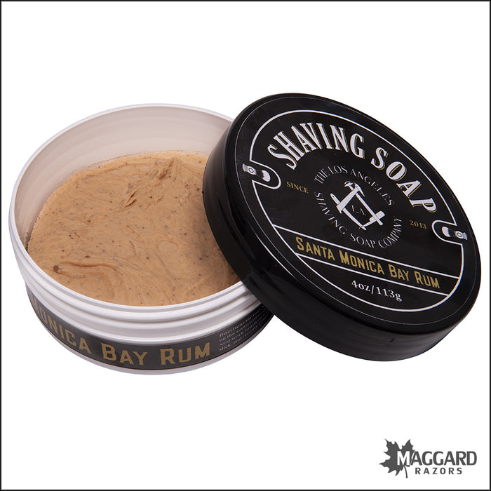 LA Shaving Co Santa Monica Bay Rum Shaving Soap, 4oz