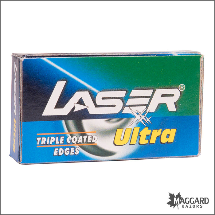 Laser Ultra Triple Coated Stainless Steel DE Safety Razor Blades, 10 Blades