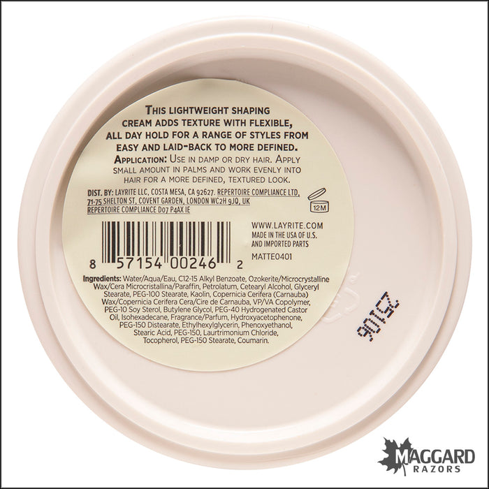 Layrite Natural Matte Cream, 4.25oz