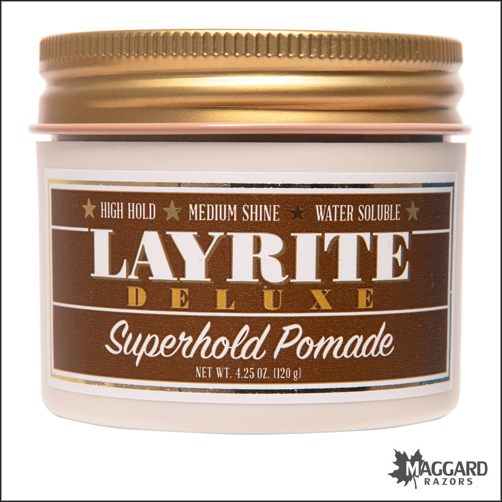 LAYRITE Superhold Pomade 4.25oz120g２個セット Layrite Superhold Hair Pomade, 4.25oz — Maggard Razors