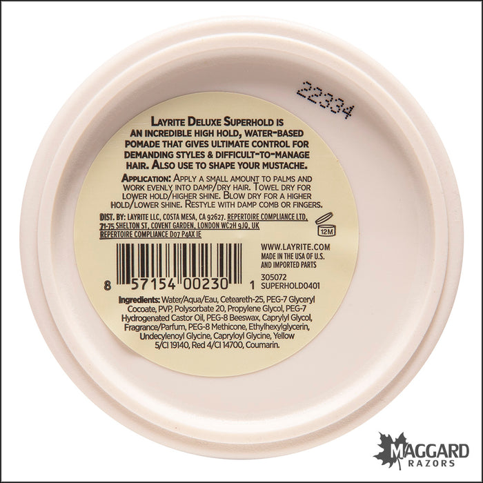 Layrite Superhold Hair Pomade, 4.25oz