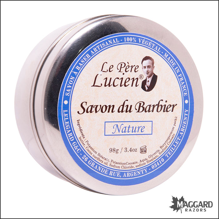 Le Père Lucien Natural Unscented Shaving Soap, 98g
