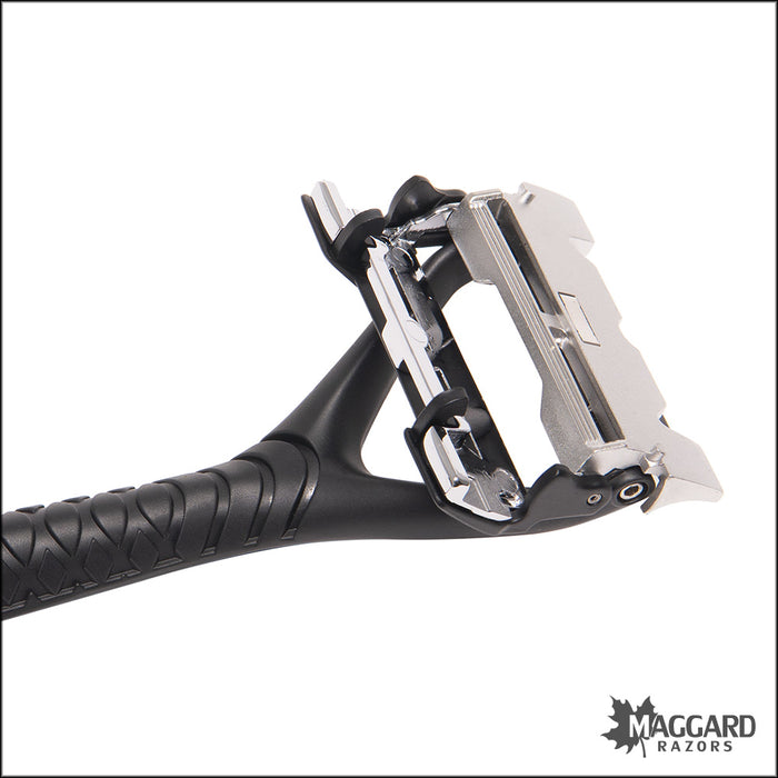 Leaf Two - Multi Blade Pivoting Head Safety Razor, Black — Maggard Razors