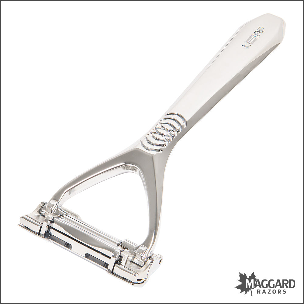 Leaf Two - Multi Blade Pivoting Head Safety Razor, Chrome — Maggard Razors