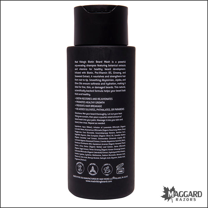 Mad Viking Beard Co. Odin’s Rök Biotin Artisan Beard Wash, 8oz