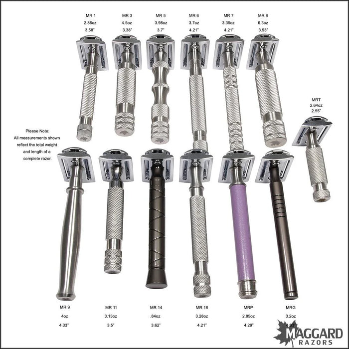 Maggard Razors DE Safety Razor MR7 Stainless Steel Handle