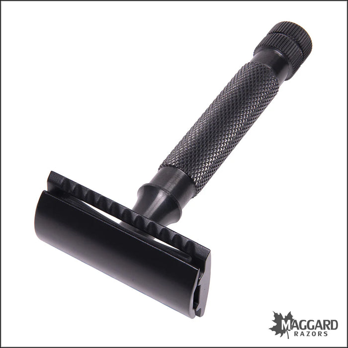 Maggard Razors DE Safety Razor MR1 Black Anodized Stainless Steel Handle