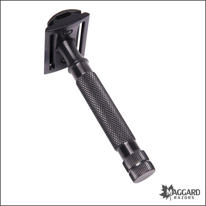 M Razor D Maggard Razors DE Safety Razor MR1 Black Anodized Stainless Steel Hand