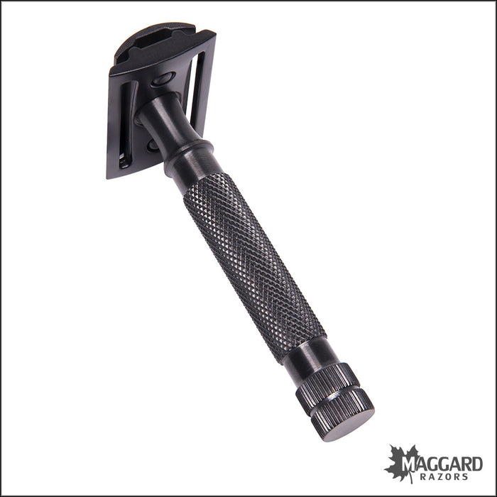 Maggard Razors DE Safety Razor MR1 Black Anodized Stainless Steel Handle