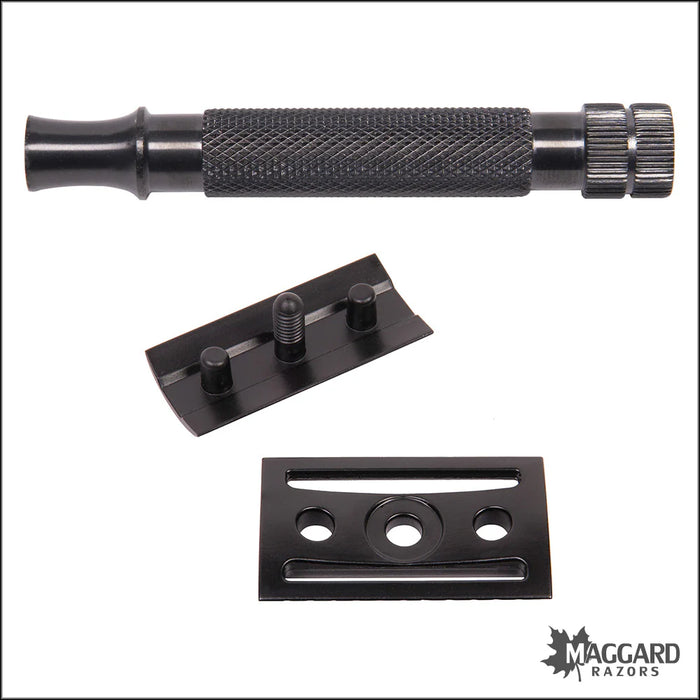 Maggard Razors DE Safety Razor MR1 Black Anodized Stainless Steel Handle