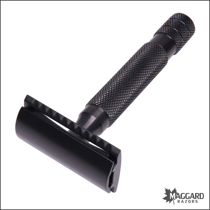 Maggard Razors DE Safety Razor MR11 Black Anodized Stainless Steel Handle