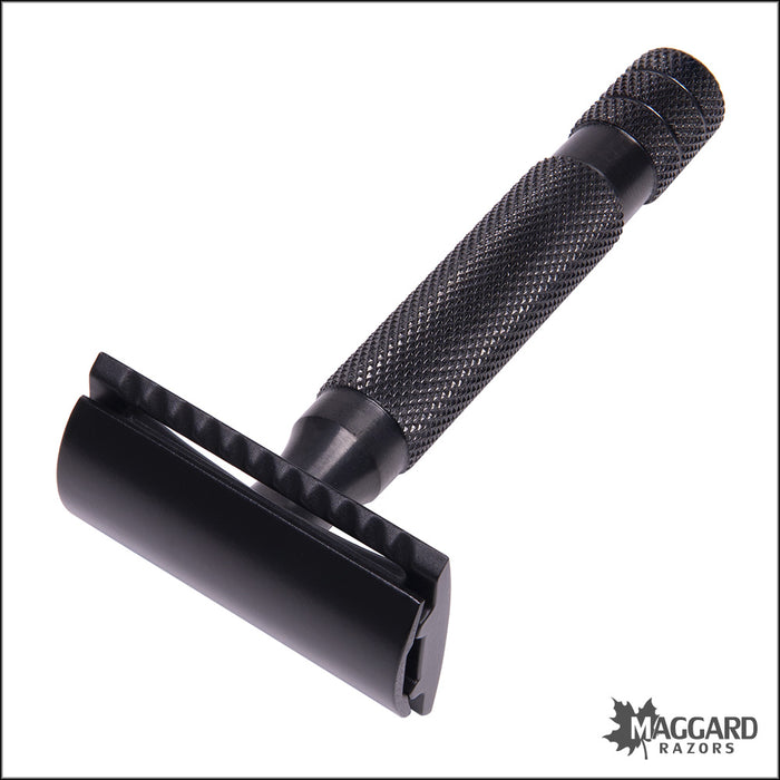 Maggard Razors DE Safety Razor MR11 Black Anodized Stainless Steel Handle