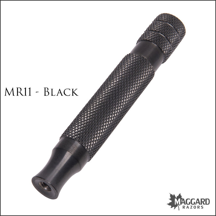 Maggard Razors BLACK Series: Basic Wet Shaving Starter Kit with Black Anodized Razor