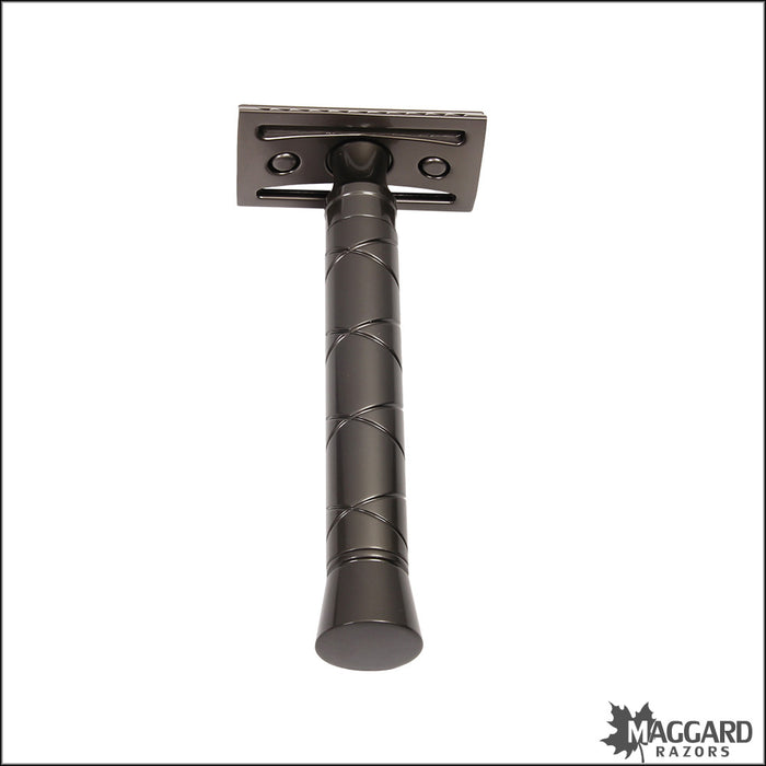 Maggard Razors DE Safety Razor MR14 Gray Aluminum Handle