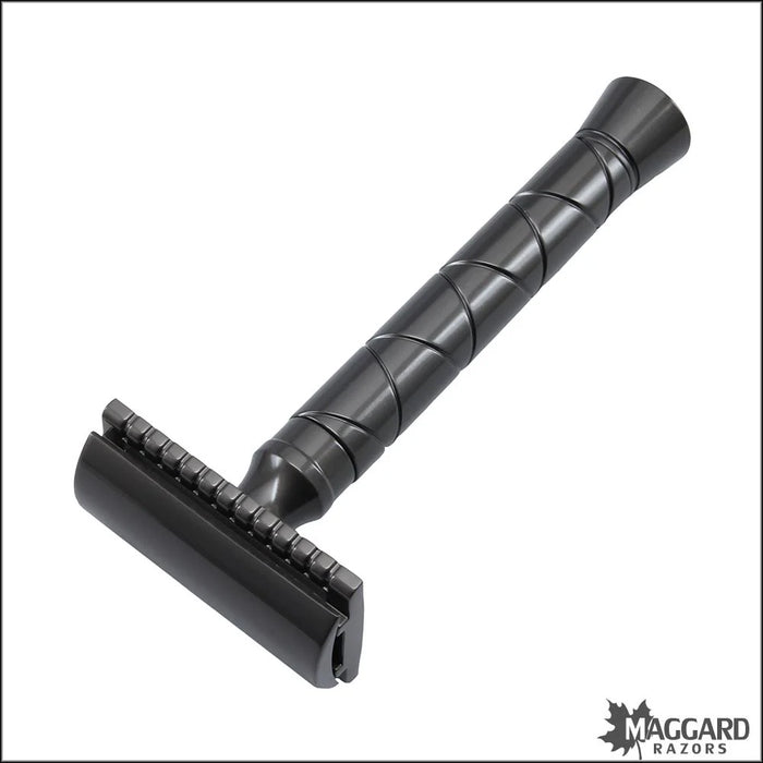 Maggard Razors DE Safety Razor MR14 Gray Aluminum Handle