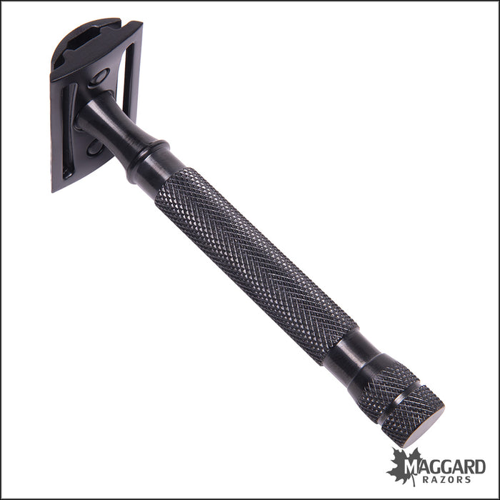 Maggard Razors DE Safety Razor MR18 Black Anodized Stainless Steel Handle