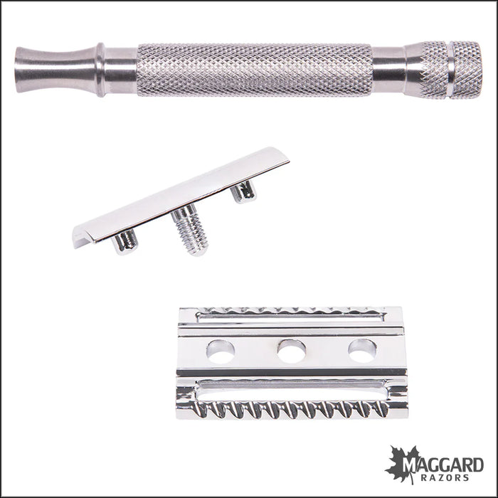 Maggard Razors DE Safety Razor MR18 Stainless Steel Handle
