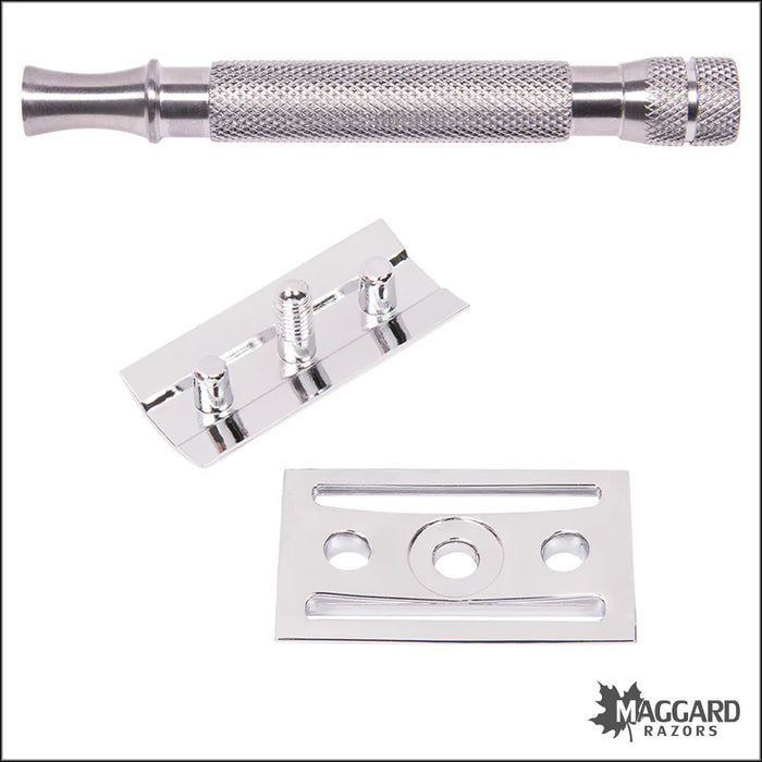 Maggard Razors DE Safety Razor MR18 Stainless Steel Handle