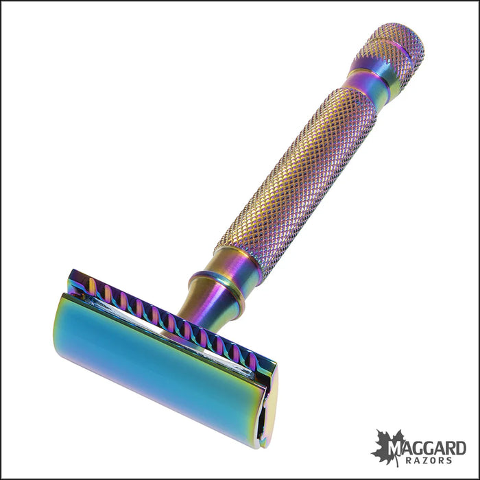 Maggard Razors DE Safety Razor MR18C Multi Colored Anodized Stainless Steel Handle