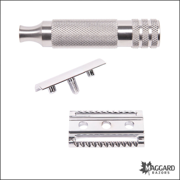 Maggard Razors DE Safety Razor MR3 Stainless Steel Handle