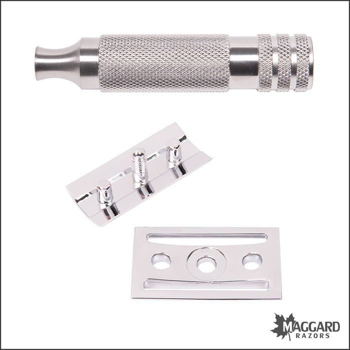 Maggard Razors DE Safety Razor MR3 Stainless Steel Handle