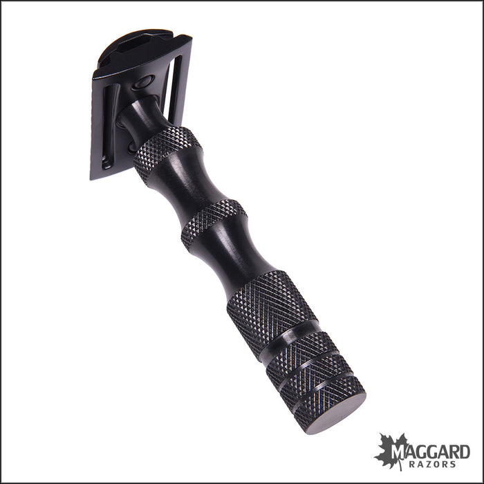 Maggard Razors DE Safety Razor MR5 Black Anodized Stainless Steel Handle