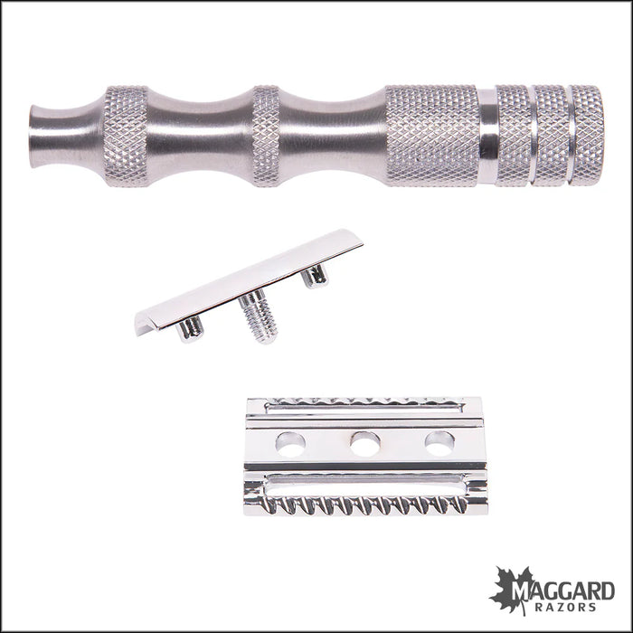 Maggard Razors DE Safety Razor MR5 Stainless Steel Handle