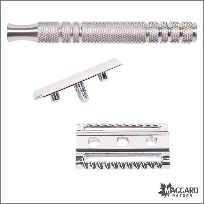 Maggard Razors DE Safety Razor MR7 Stainless Steel Handle