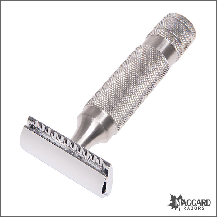 Maggard Razors DE Safety Razor MR8 Stainless Steel Handle