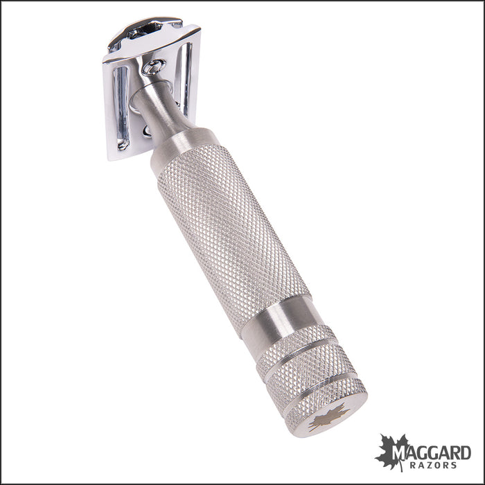 Maggard Razors DE Safety Razor MR8 Stainless Steel Handle