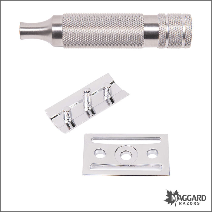 Maggard Razors DE Safety Razor MR8 Stainless Steel Handle