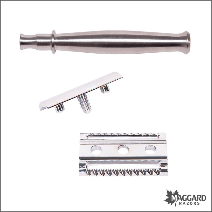 Maggard Razors DE Safety Razor MR9 Stainless Steel Handle
