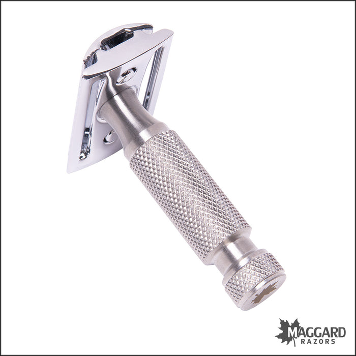 Maggard Razors DE Safety Razor MRT Stainless Travel Handle