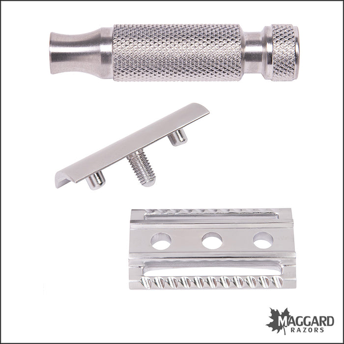 Maggard Razors DE Safety Razor MRT Stainless Travel Handle