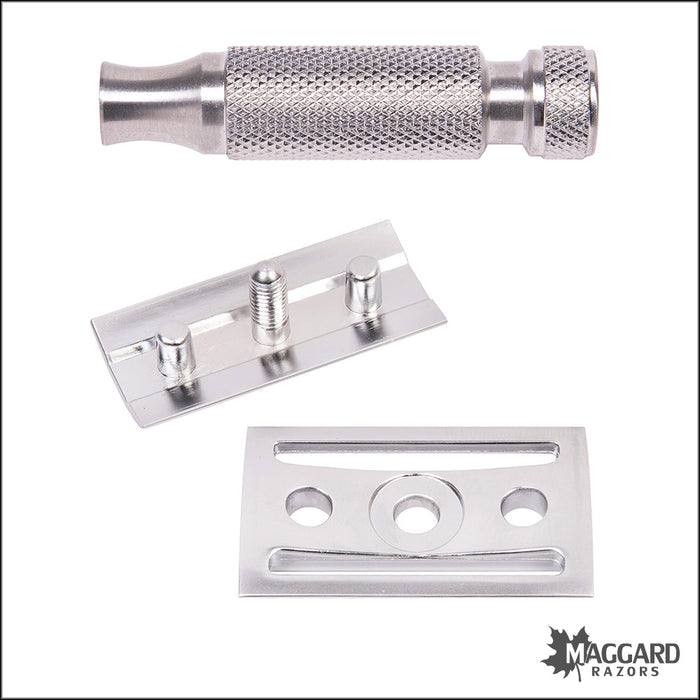 Maggard Razors DE Safety Razor MRT Stainless Travel Handle