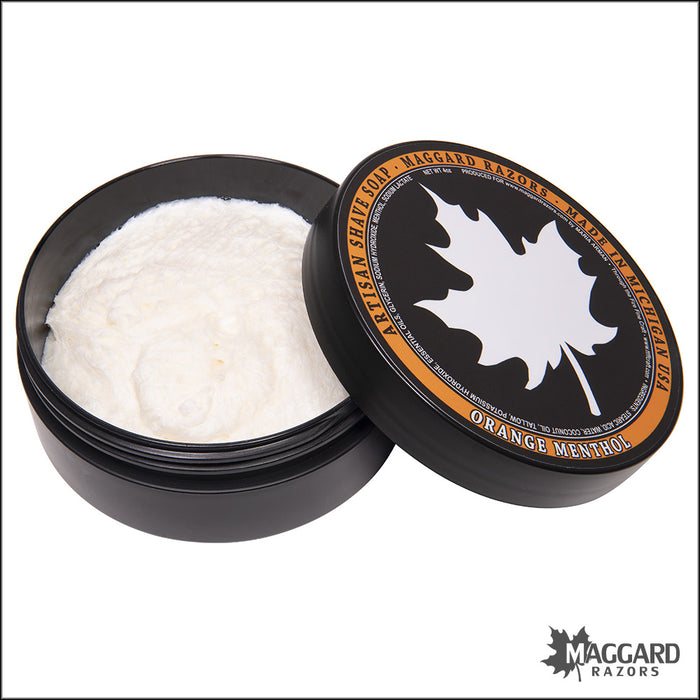 Maggard Razors Orange Menthol Shave Soap with Tallow, 4oz