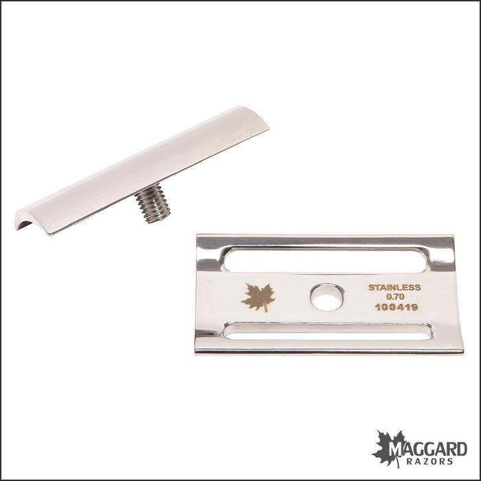 Maggard Razors SS70 Safety Razor Head, Polished Stainless Steel, CNC Machined