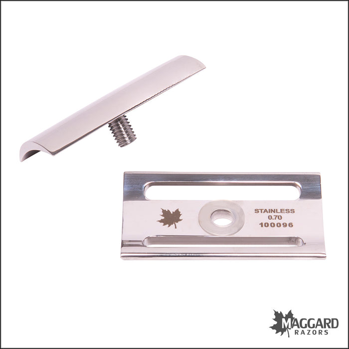 Maggard Razors SS70 Safety Razor Head, Polished Stainless Steel, CNC M