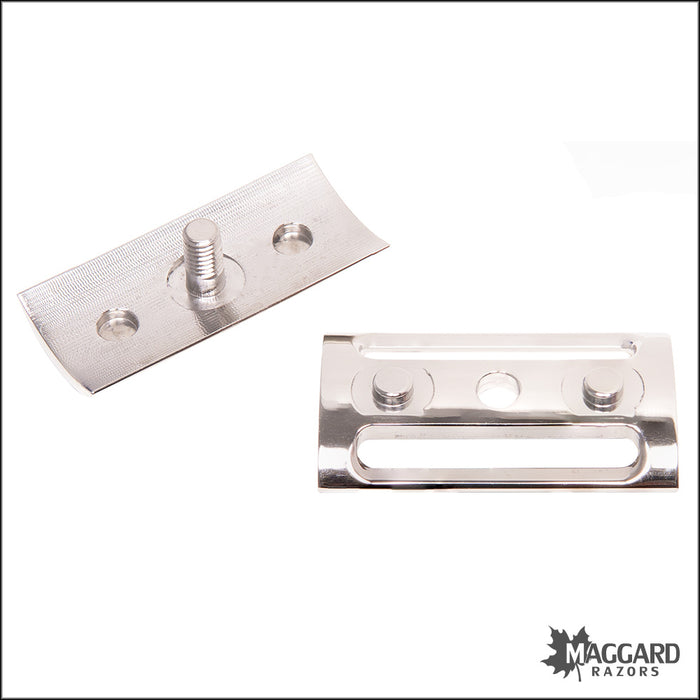 Maggard Razors SS70 Safety Razor Head, Polished Stainless Steel, CNC Machined